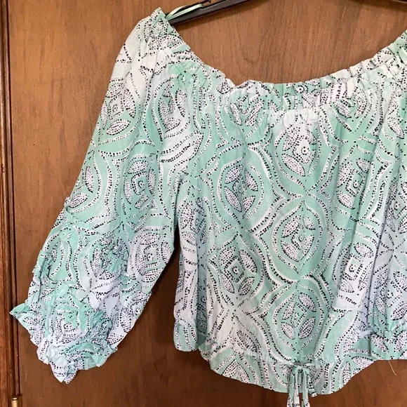 LC Lauren Conrad peasant boho vibe top casual printed cottagecore XXL - Picture 5 of 17